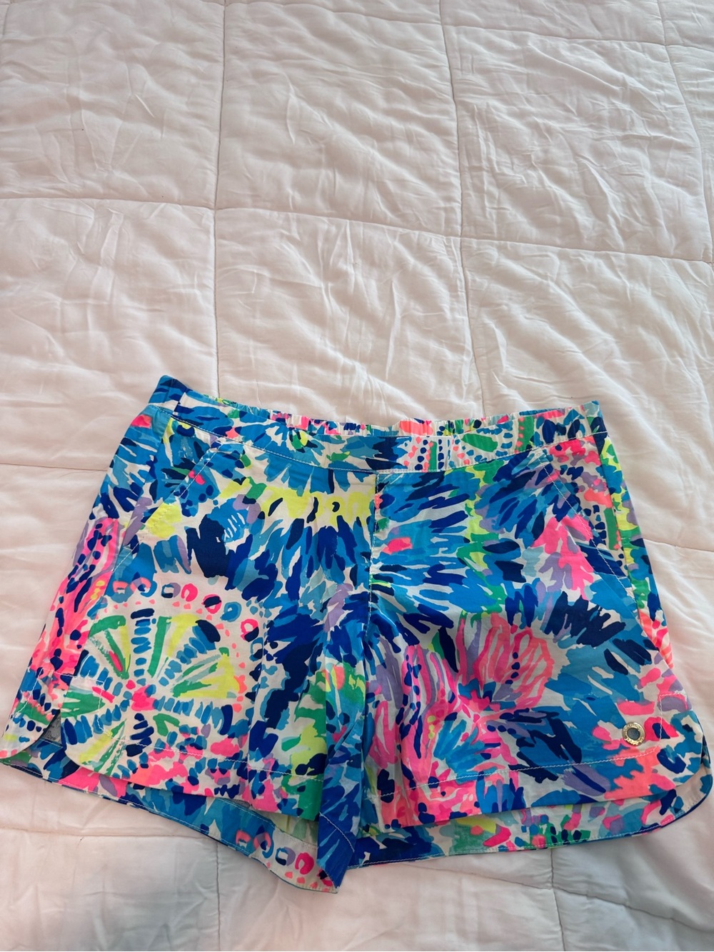 Lilly Pulitzer Blue Multi Floral Athletic Shorts